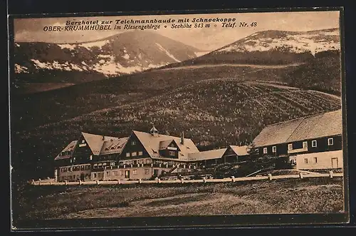 AK Berghotel zur Teichmannbaude mit Schneekoppe