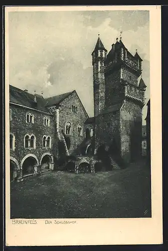 AK Braunfels, Schlosshof mit Turm