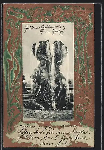 AK Mannheim, Sprudelnder Schlossbrunnen