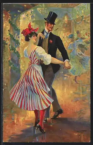 AK Tanzendes Paar auf einer Feier