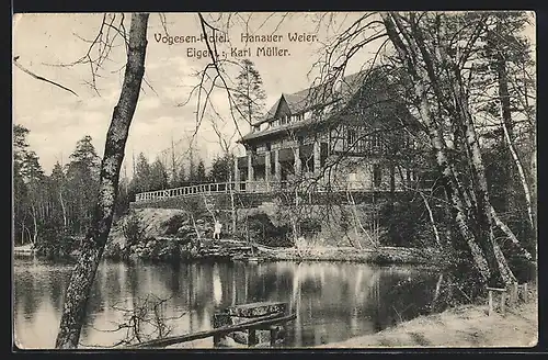 AK Philippsburg, Vogesen-Hotel Hanauer Weier, Eigent. Karl Müller