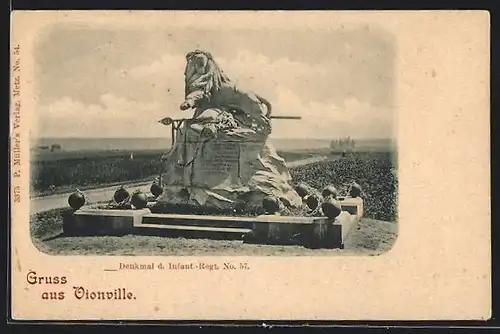 AK Vionville, Denkmal d. Infant.-Regt. No. 57