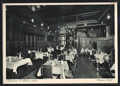 AK Berlin-Tiergarten, Wein-Haus C. Huth & Sohn von W. Huth am Potsdamer Platz, Grosser saal