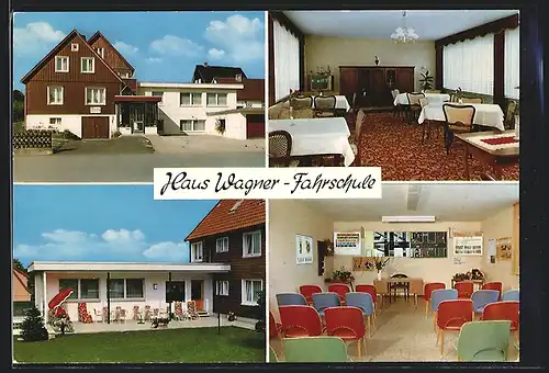 AK Braunlage /Harz, Haus Wagner, Fahrschule mit Ansicht der Innenräume, Am Hasselhof 2