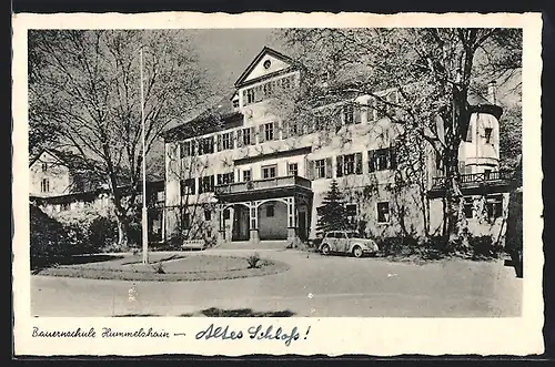 AK Hummelshain, Partie am Platz vor der Bauernschule