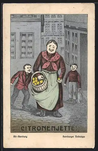 Künstler-AK Hamburg, Citronenjette mit Korb