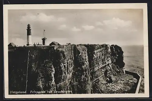 AK Helgoland, Felspartie mit Leuchtturm