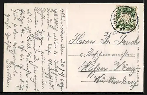 AK München, Schloss Nymphenburg mit Promenade