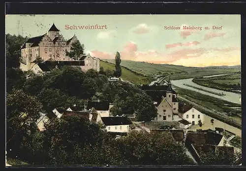 AK Schweinfurt, Schloss Mainberg mit Dorf