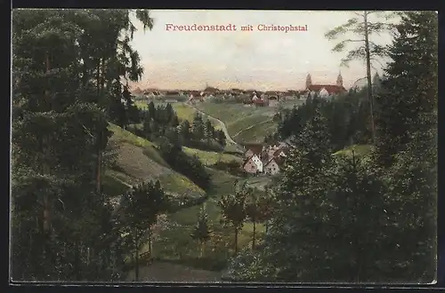 AK Freudenstadt, Ortsansicht mit Christophstal