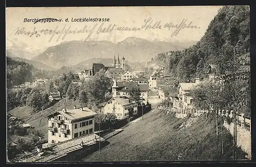 AK Berchtesgaden, Ortsansicht von der Locksteinstrasse