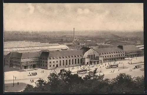 AK Karlsruhe, Panorama Bahnhof