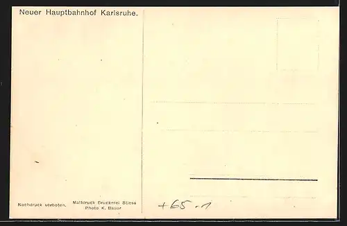 AK Karlsruhe, Panorama Bahnhof