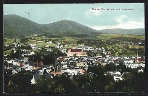 AK Baden-Baden, Teilansicht von Villa Hohenstein