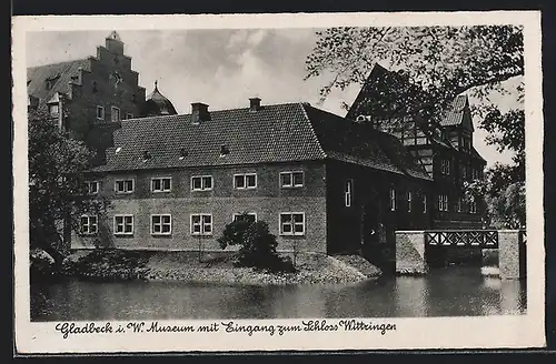 AK Gladbeck i. W., Museum mit Eingang zum Schloss Wittringen