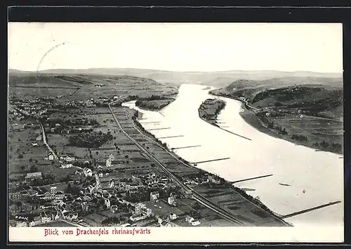 AK Königswinter, Blick vom Drachenfels rheinaufwärts