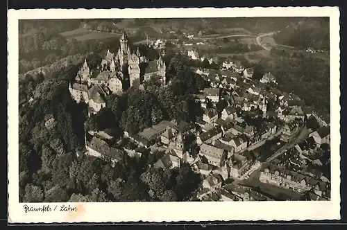 AK Braunfels /Lahn, Ortsansicht vom Flugzeug aus