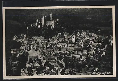AK Braunfels a. d. Lahn, Ortsansicht mit Schloss aus der Vogelschau
