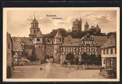 AK Braunfels, Marktplatz mit Schloss