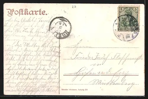 AK Leipzig, Neues Rathaus mit Brunnen