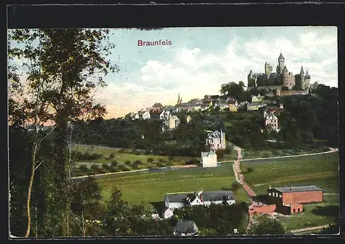 AK Braunfels, Ortsansicht mit Burg