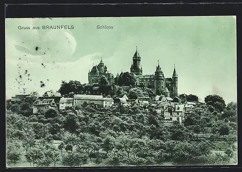 AK Braunfels, Schloss mit Bäumen