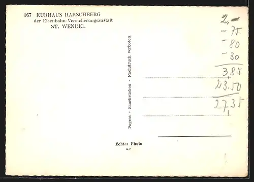 AK St. Wendel, Kurhaus Harschberg der Eisenbahn-Versicherungsanstalt