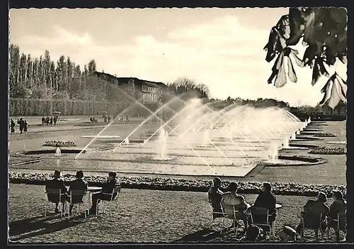 AK Düsseldorf am Rhein, Wasserspiele im Nordpark