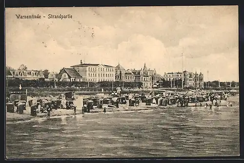 AK Warnemünde, Gäste am Strand