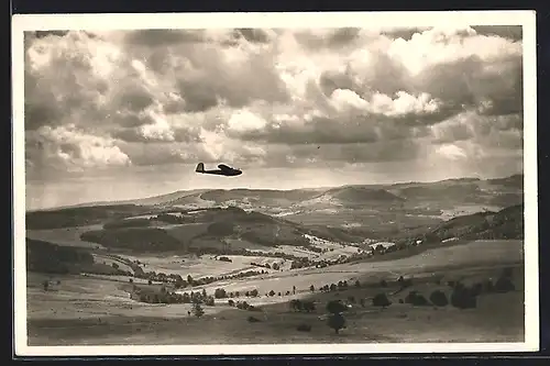 AK Gersfeld / Rhön, Segelflug über der Wasserkuppe