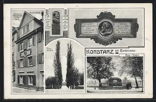 AK Konstanz, Hus-Haus, Hus-Stein und Hus-Allee