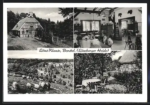 AK Borstel / Bispingen, Gasthaus Löns-Klause, Aussen & Innen
