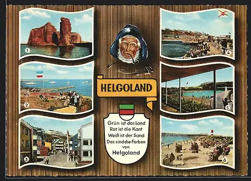 AK Helgoland, Nordspitze, Reede, Lung Wai, Landungsbrücke, Schwimmbad, Düne