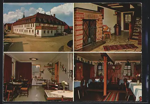AK Biebelried, Hotel-Restaurant Leicht, versch. Ansichten