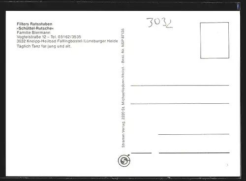 AK Fallingbostel /Lüneburger Heide, Tanz-Café Filters Ratsstuben Schüttel-Rutsche