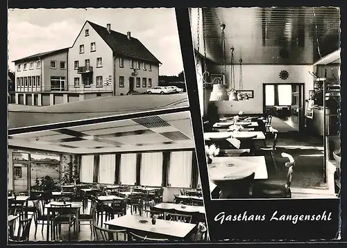 AK Trippstadt /Pfalz, Gasthaus und Pension Langensohl mit Innenansichten