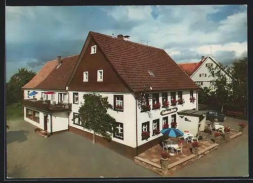 AK Dittishausen /Schwarzwald, Gasthaus-Pension Rössle mit Terrasse