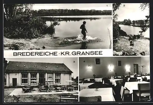 AK Bredereiche, Schulzensee, Havellandschaft, FDGB-Klubhaus an der Havel, Speiseraum des Klubhauses