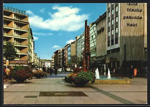 AK Düsseldorf, moderne Architektur, Blick in die Schadowstrasse