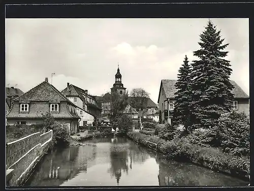 AK Bad Berka, Uferpartie in Klein Venedig