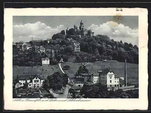 AK Braunfels a. d. Lahn, Ortsansicht mit Schloss und Schlossbrauerei