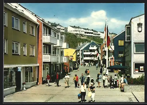 AK Helgoland, Geschäftsstrasse im Unterland