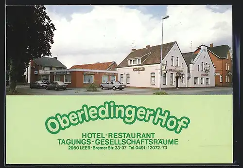 AK Leer /Ostfriesland, Hotel-Restaurant Oberledinger Hof mit einem Parkplatz