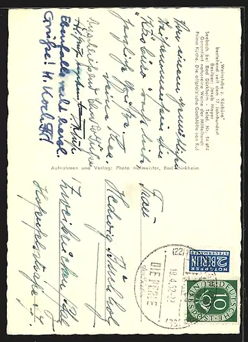 AK Seebach bei Bad Dürkheim, Gasthaus Weinstube zum Käsbüro, Ansichten historischer Gastzimmer