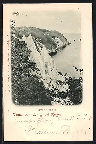 AK Stubbenkammer /Rügen, Wissower Klinken und ein Teil der Kreidefelsenküste