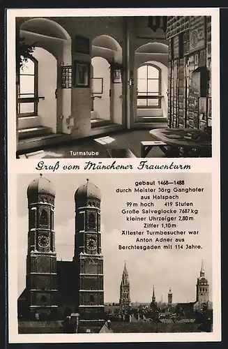 AK Frauenkirche, Frontalansicht und Turmstube