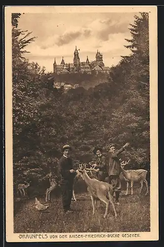 AK Braunfels, Schloss von der Kaiser-Friedrich-Buche gesehen