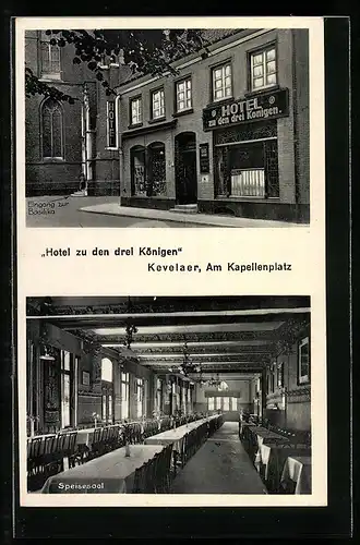 AK Kevelaer, Hotel zu den drei Königen am Kapellenplatz, Speisesaal