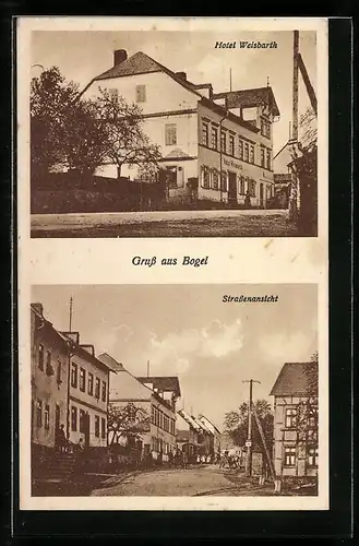 AK Bogel, Hotel Weisbarth, Strassenpartie