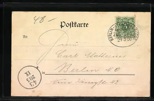 AK Loewenberg, Staats-Bahnhof, Kaiserl. Postamt, Beamten-Häuser